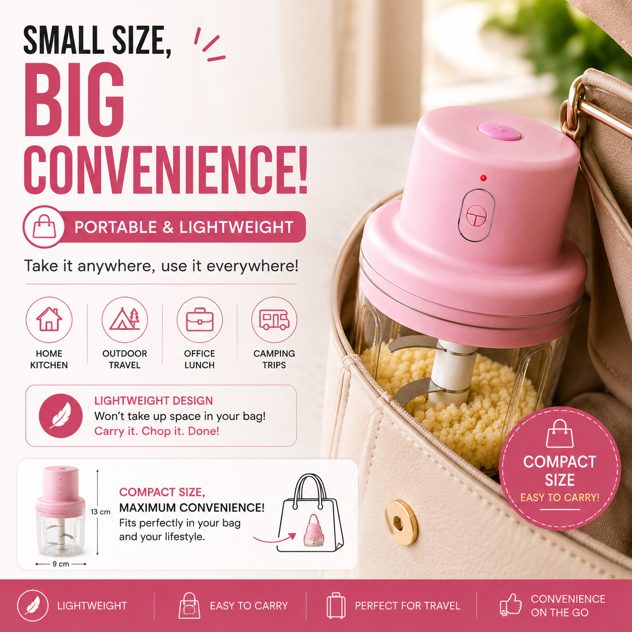 Electric Mini Garlic Chopper (250ml)