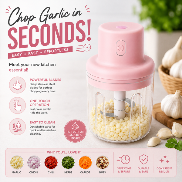 Electric Mini Garlic Chopper (250ml)