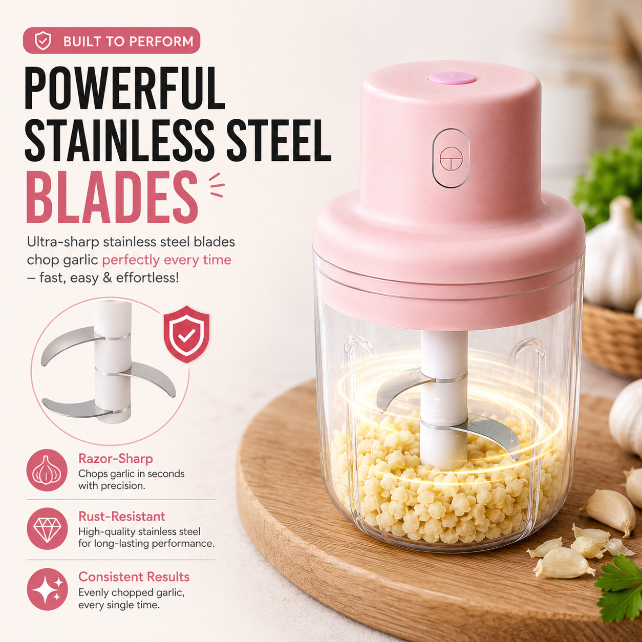 Electric Mini Garlic Chopper (250ml)