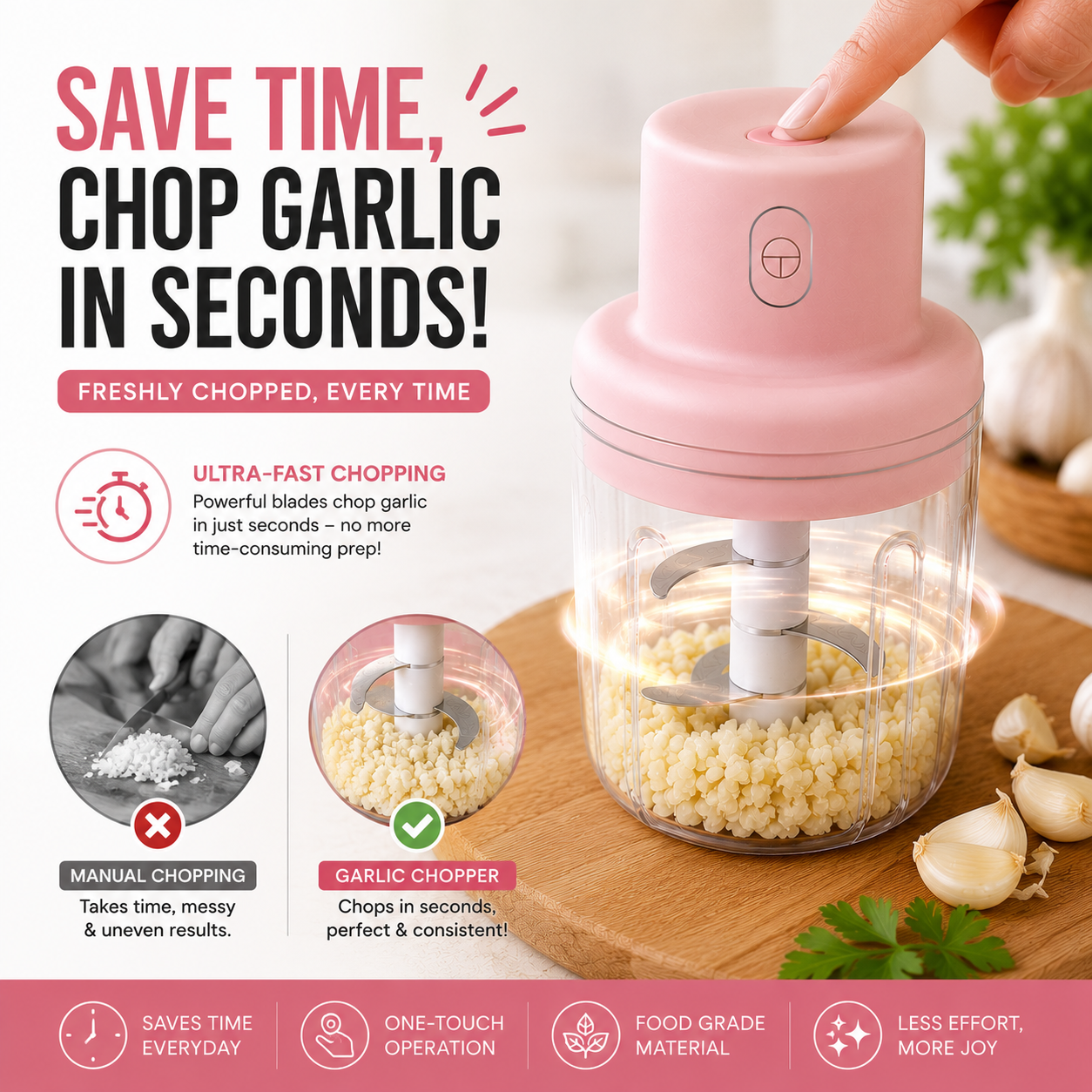 Electric Mini Garlic Chopper (250ml)
